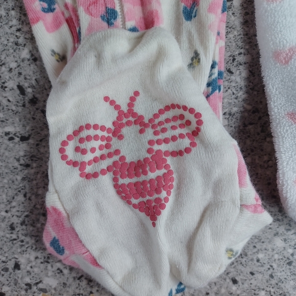 Bundle 6-9 Months Footie Pajamas Baby Girl Burts Bees Carter's Floral - Picture 3 of 8